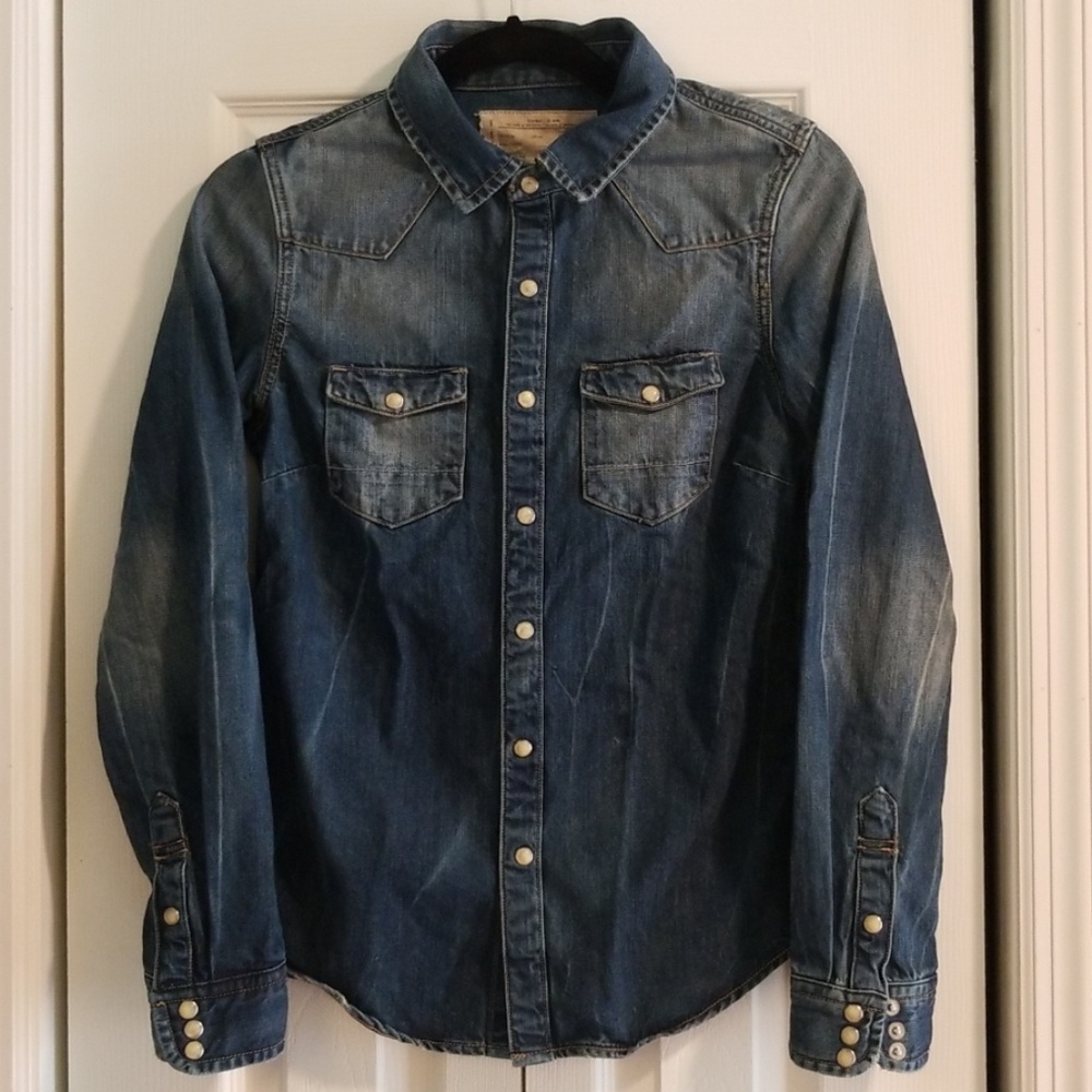 All Saints Denim Western Shirt